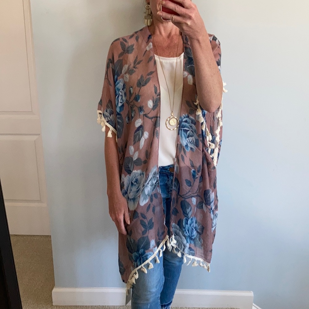 Floral Print Boho Kimono